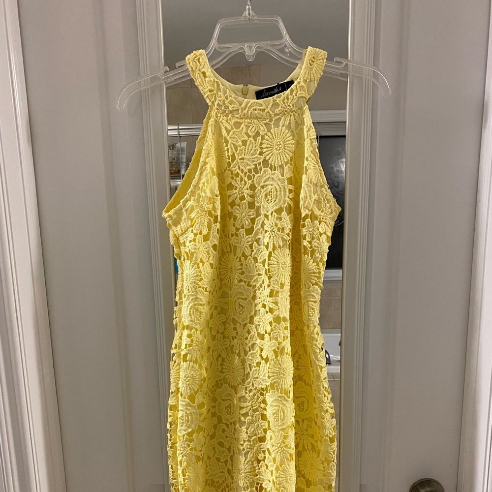 Yellow lace dress